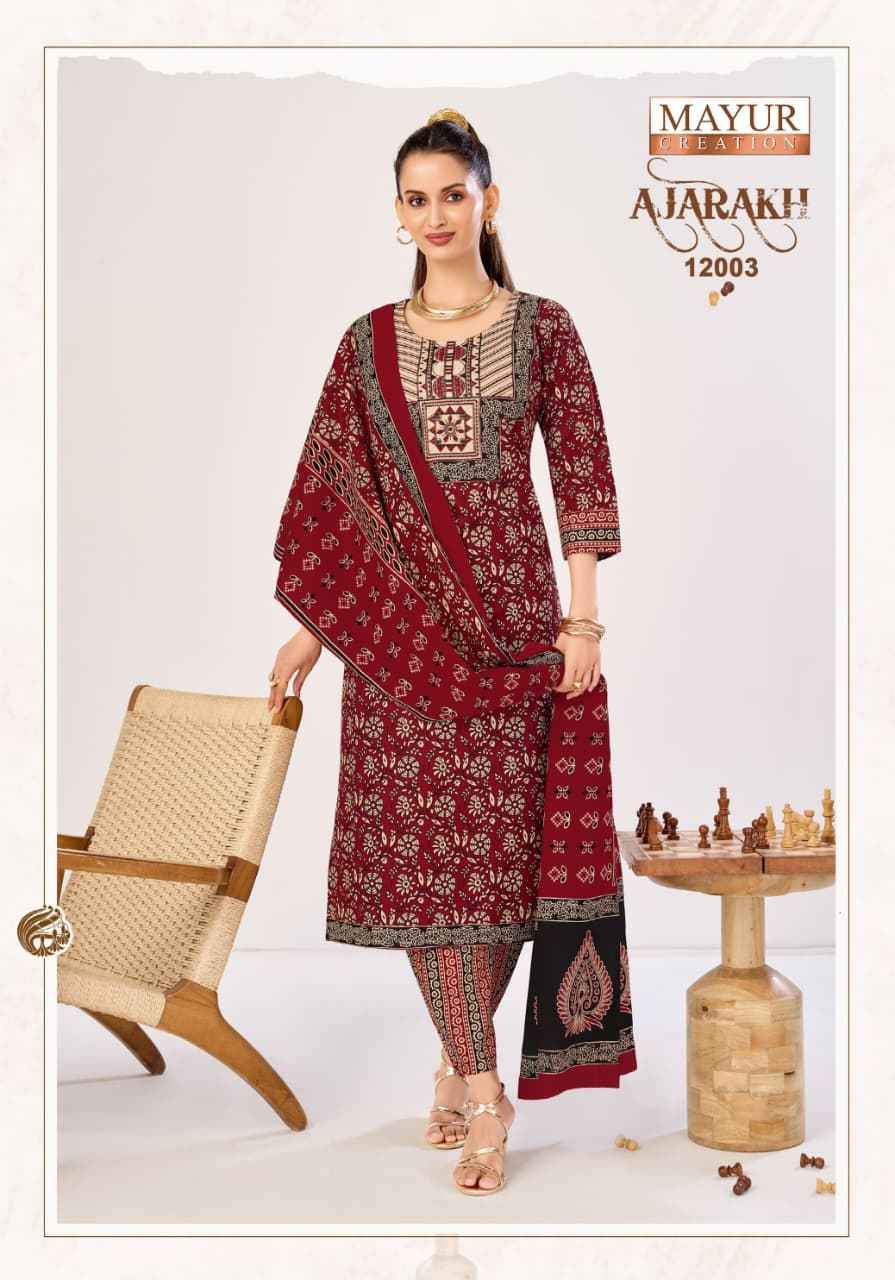 MAYUR AJARAKH VOL-12 PURE COTTON READYMADE SUIT 