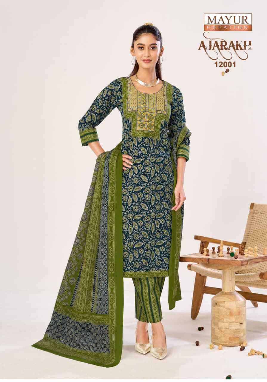 MAYUR AJARAKH VOL-12 PURE COTTON READYMADE SUIT 