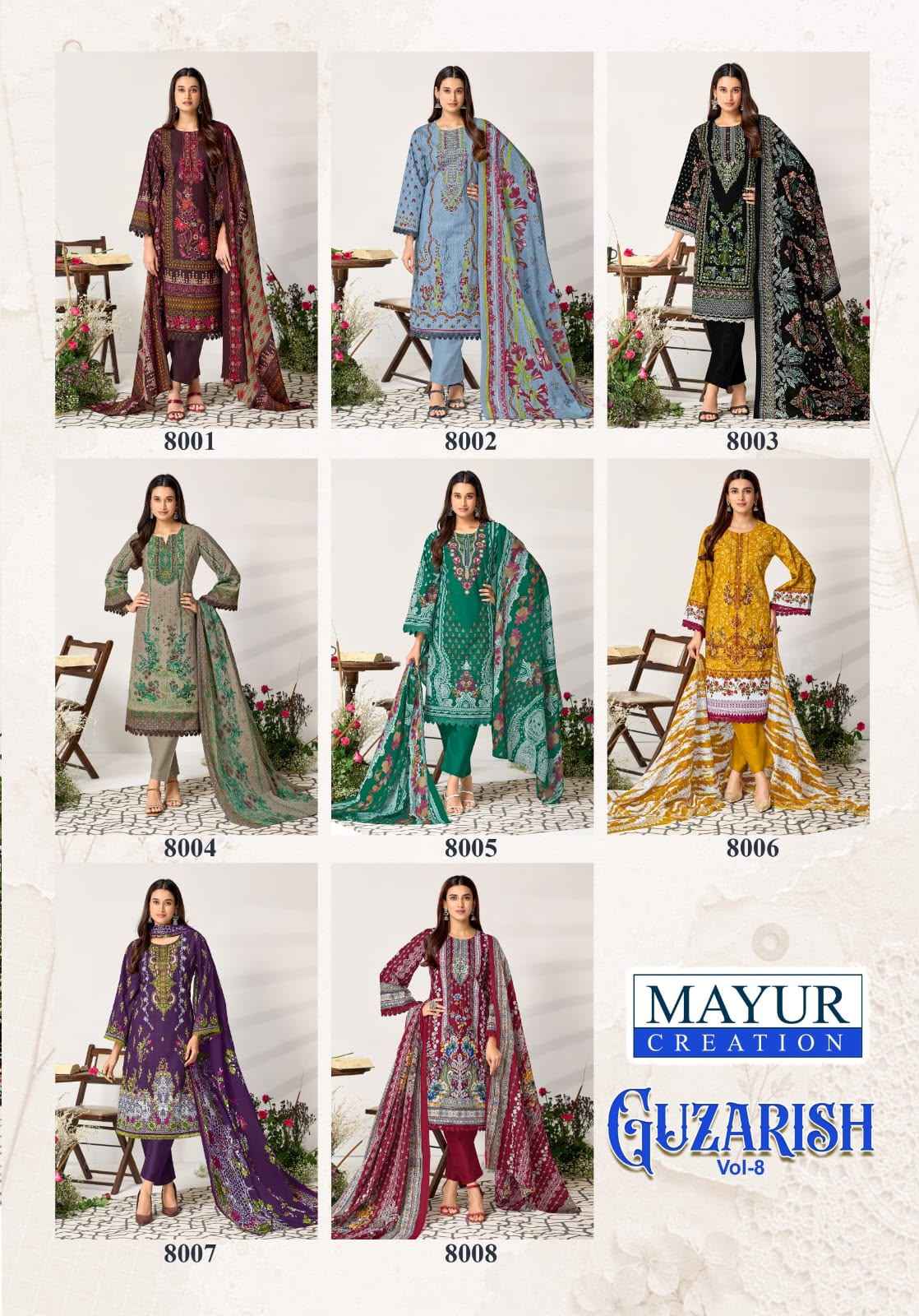 MAYUR GUZARISH VOL-8 COTTON PRINTED DRESS MATERIAL