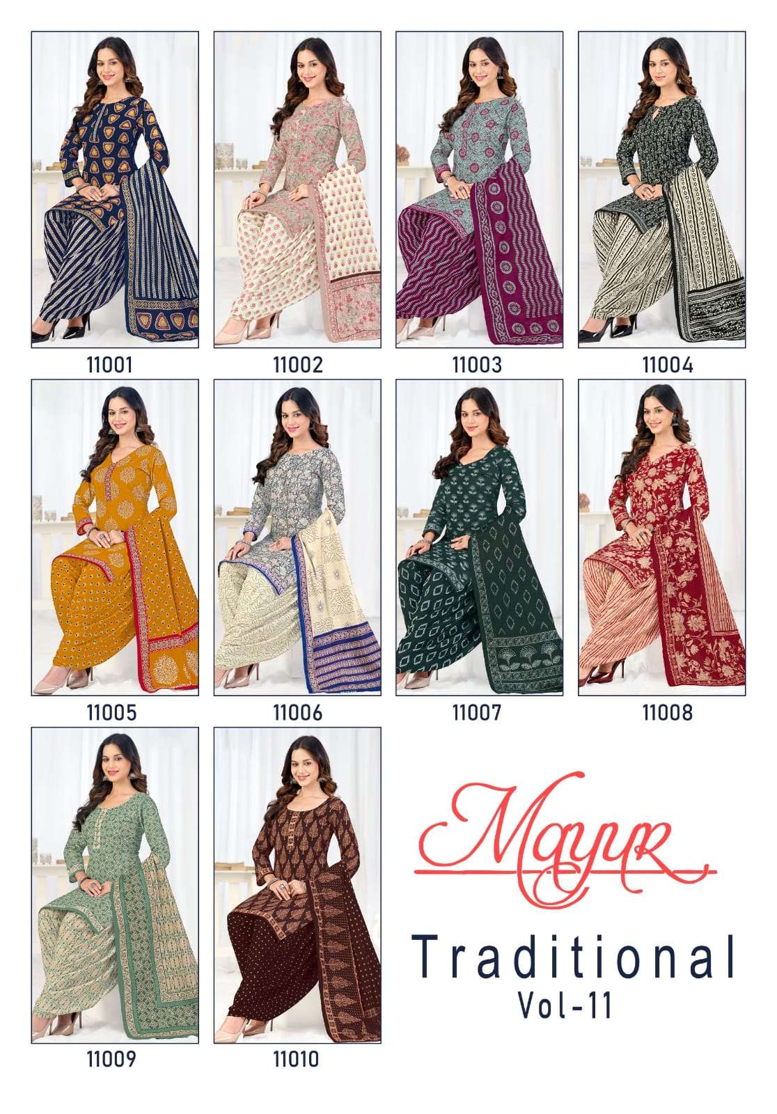 MAYUR TRADITIONAL VOL-11 PURE COTTON PRINTED DRESS MATERIAL