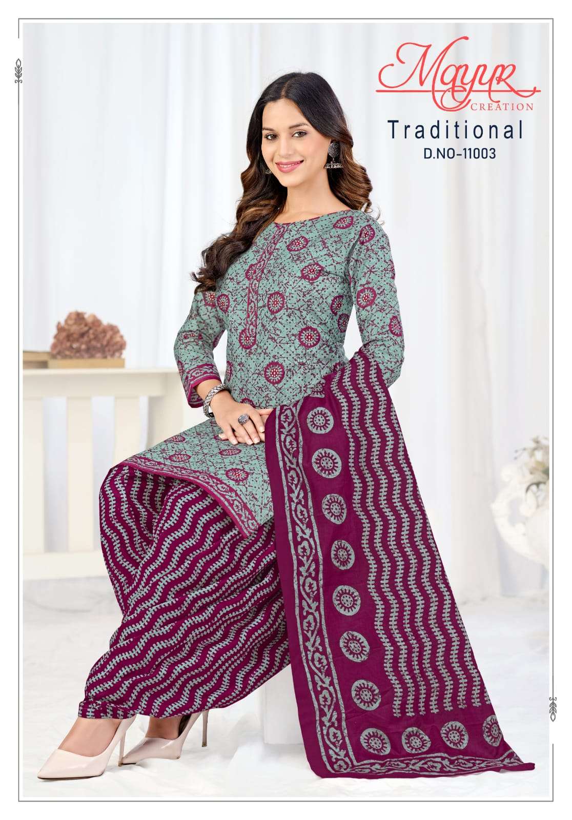 MAYUR TRADITIONAL VOL-11 PURE COTTON PRINTED DRESS MATERIAL