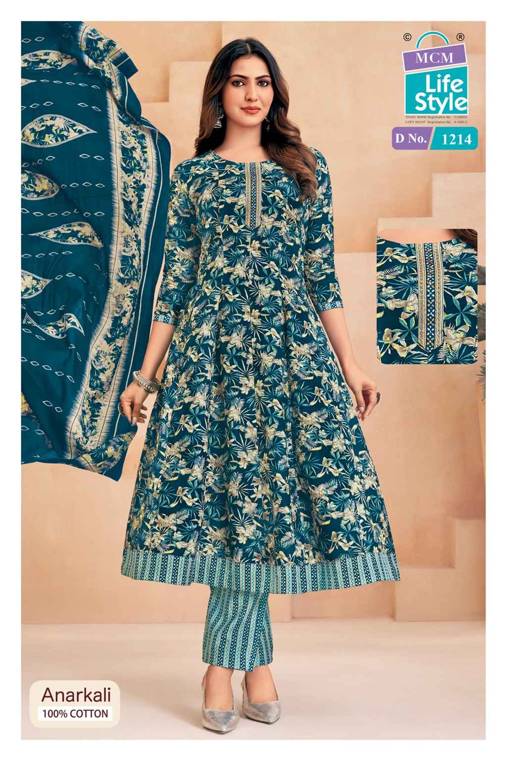 MCM ANARKALI VOL-12 PURE COTTON PRINTED ANARKALI SUIT