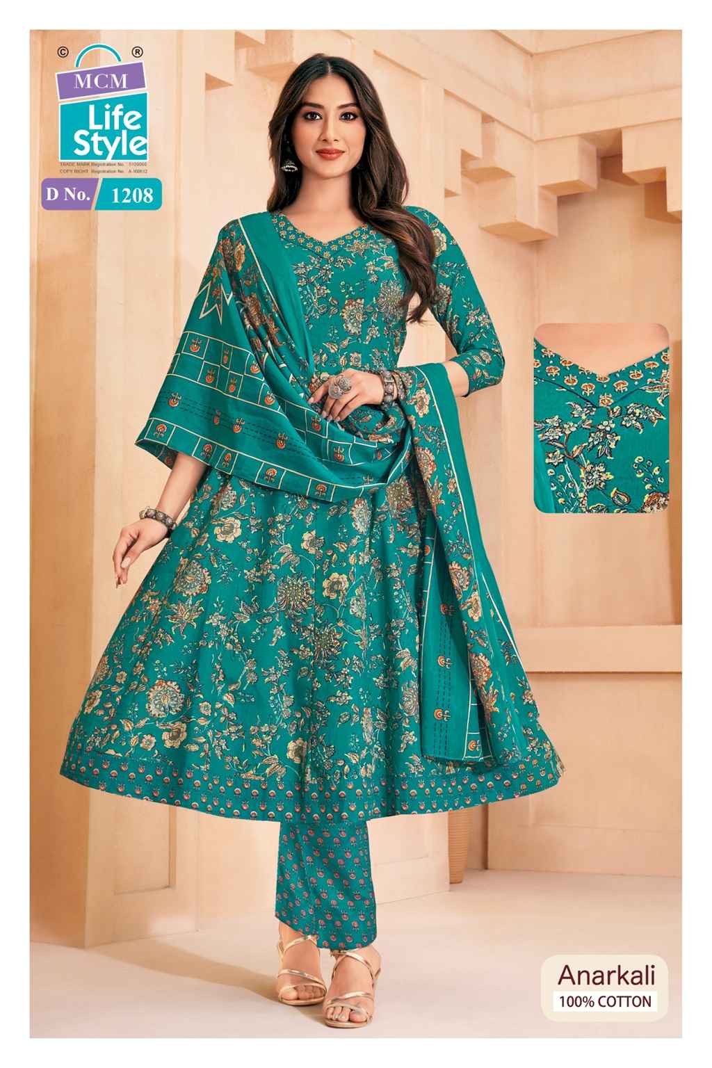MCM ANARKALI VOL-12 PURE COTTON PRINTED ANARKALI SUIT