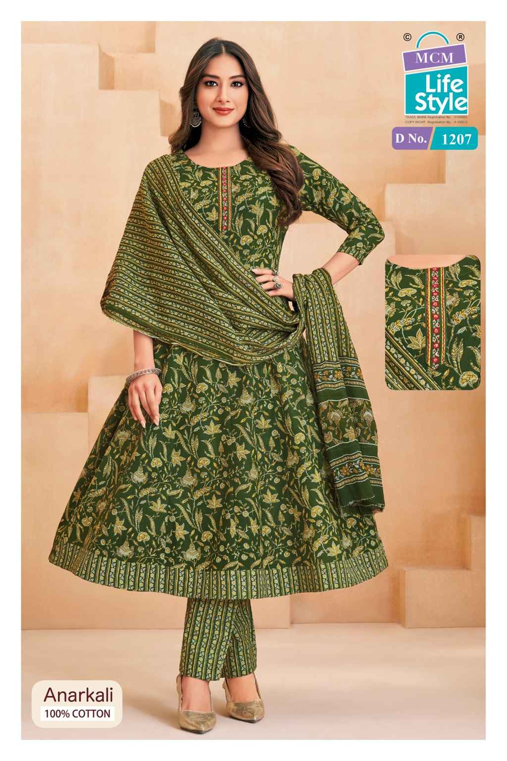 MCM ANARKALI VOL-12 PURE COTTON PRINTED ANARKALI SUIT