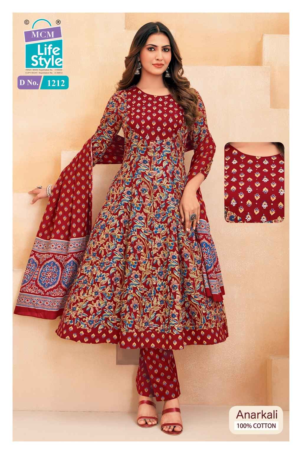 MCM ANARKALI VOL-12 PURE COTTON PRINTED ANARKALI SUIT