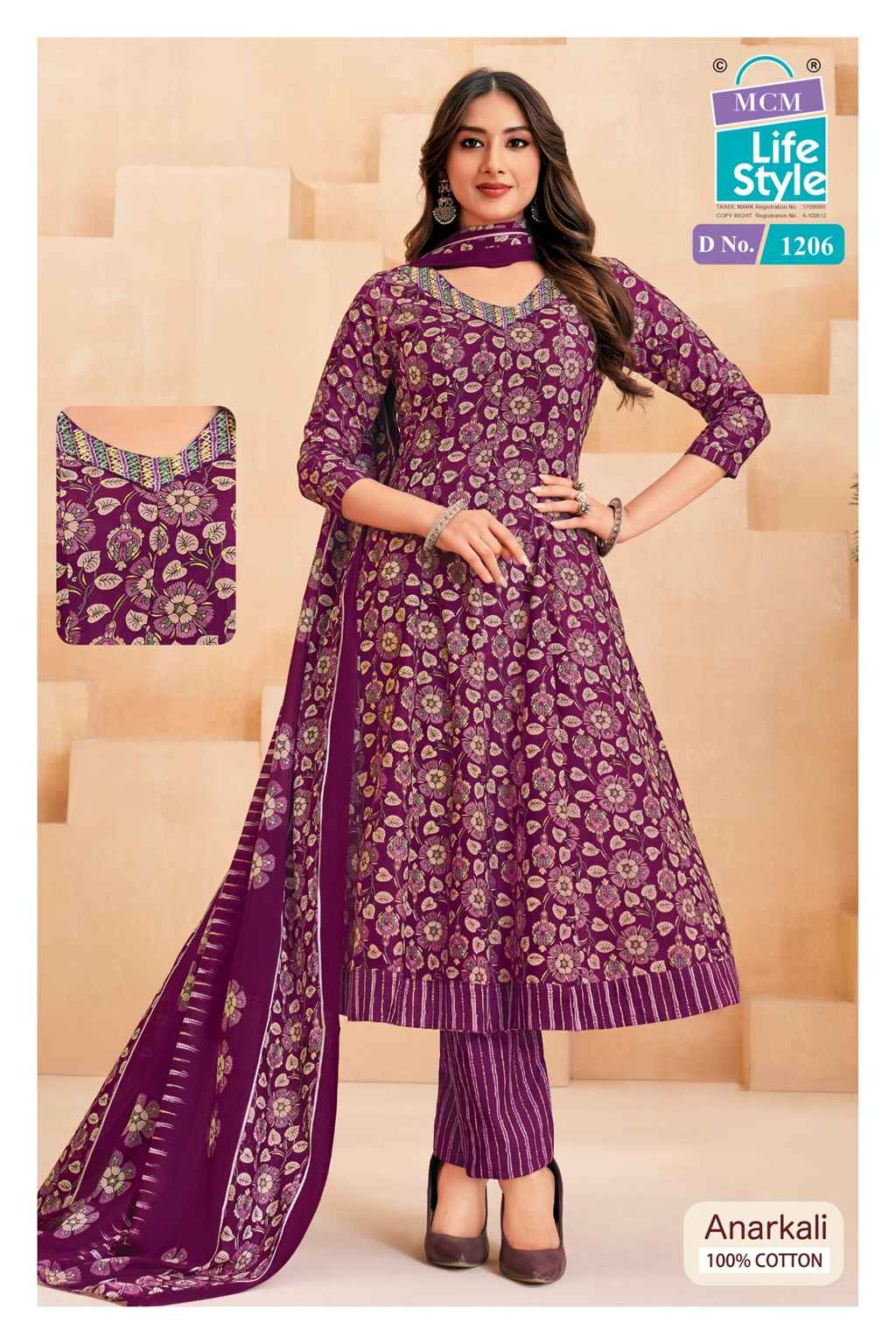 MCM ANARKALI VOL-12 PURE COTTON PRINTED ANARKALI SUIT