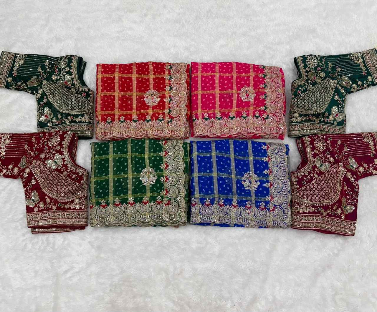 PANETAR CHIFFON  SEQWANCE THREAD WORK SAREE