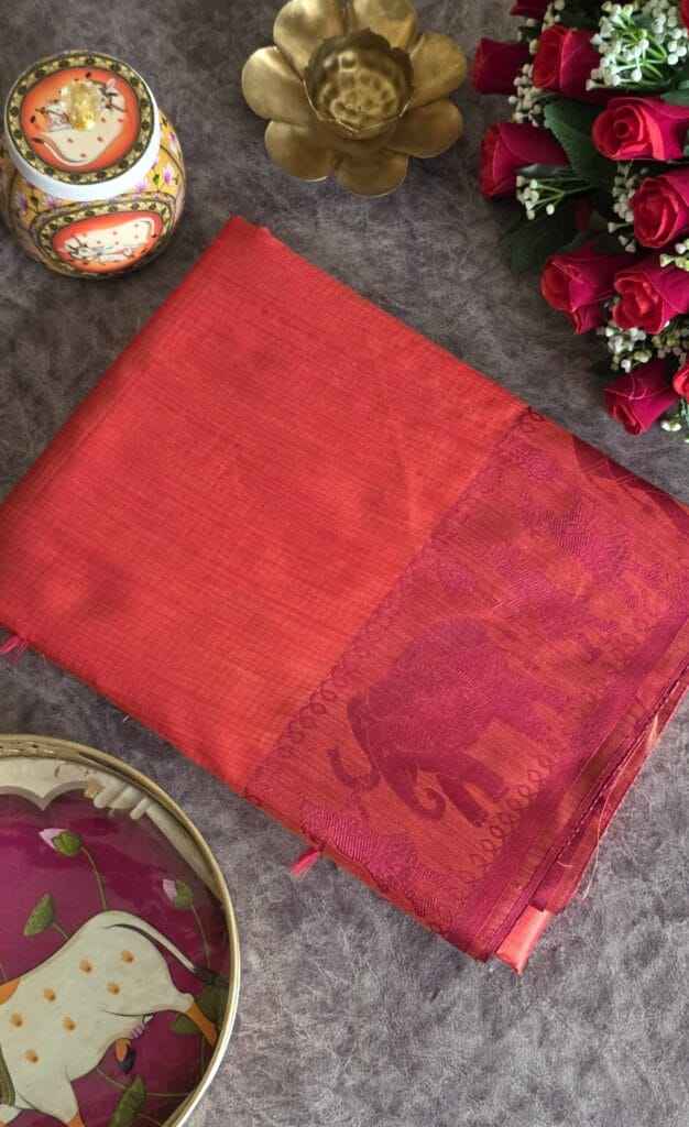 PREMIUM KHADI RAW SILK LINING ZARI WEAVING SAREE 
