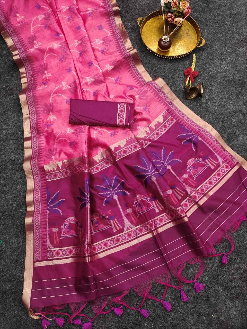 PREMIUM KHADI RAW SILK PICHWAI RESHAM WEAVING SAREE 