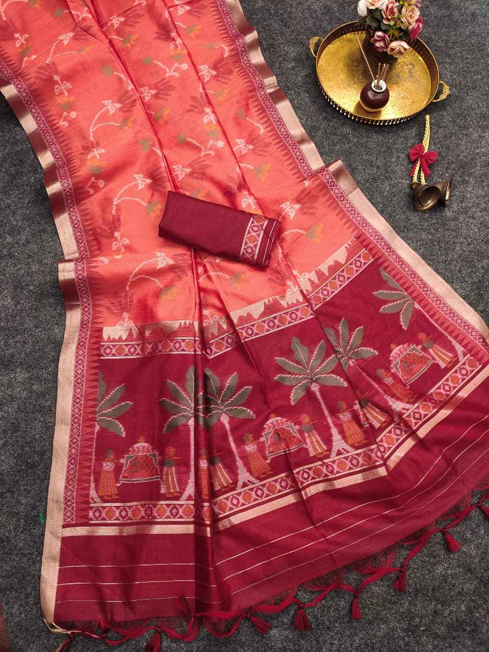 PREMIUM KHADI RAW SILK PICHWAI RESHAM WEAVING SAREE 