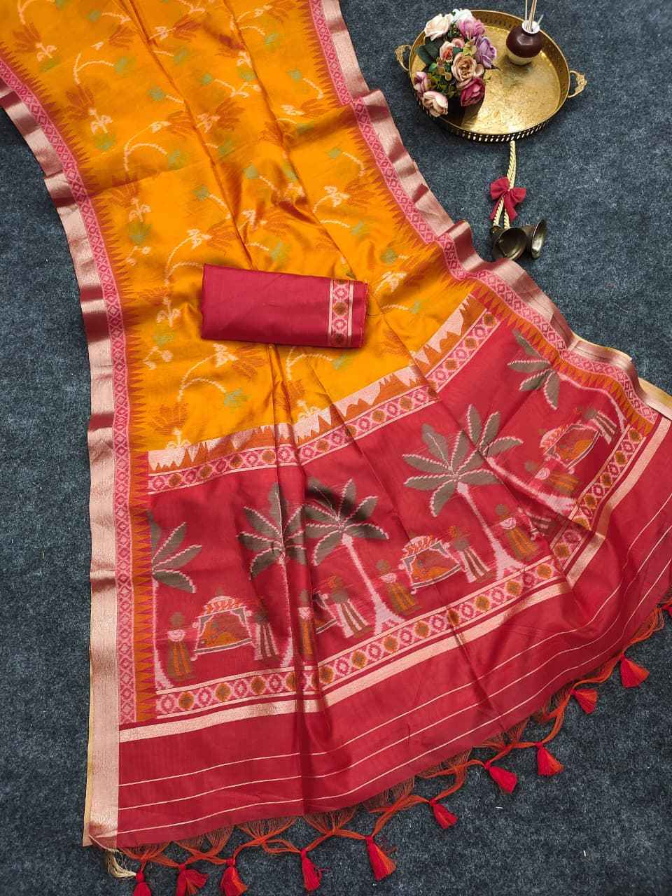 PREMIUM KHADI RAW SILK PICHWAI RESHAM WEAVING SAREE 