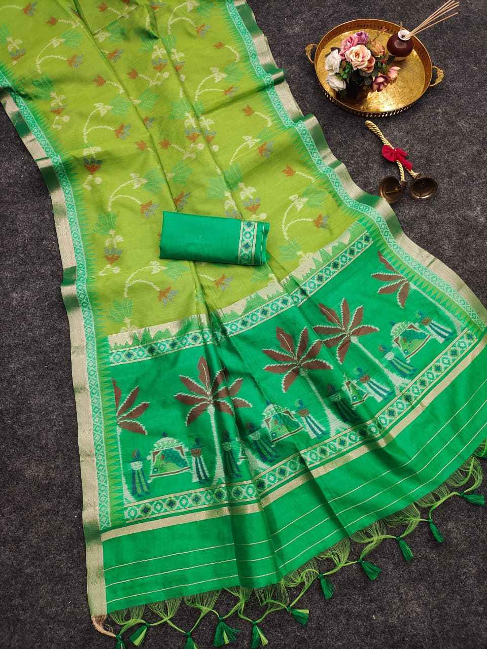PREMIUM KHADI RAW SILK PICHWAI RESHAM WEAVING SAREE 