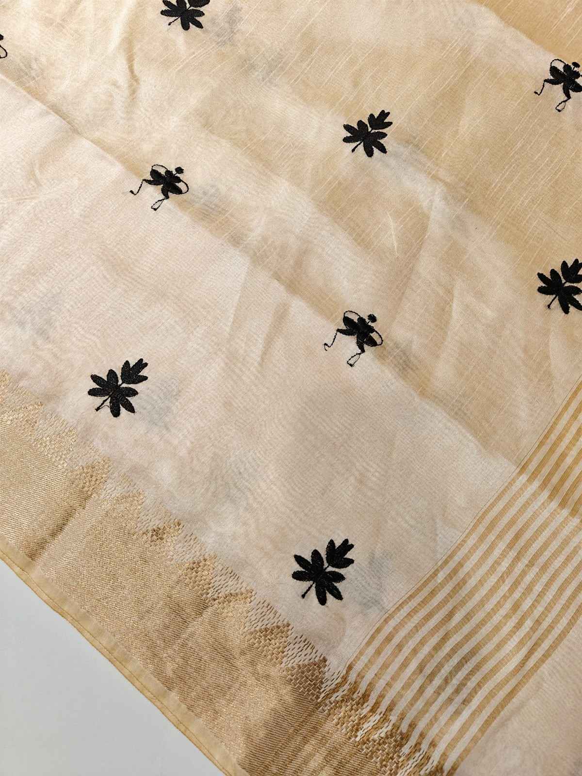 PREMIUM SOFT ASSAM SILK EMBROIDERED WARLI DESIGN SAREE