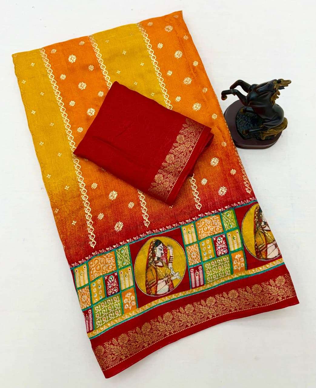 PREMIUM SPICE SILK ZARI WOVEN BORDER SAREE 