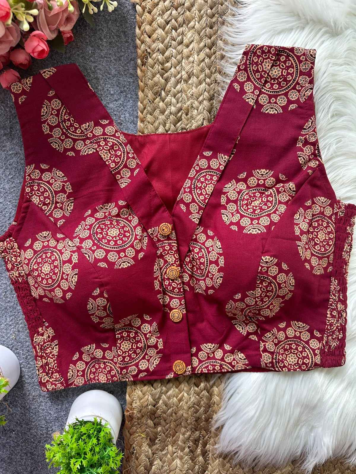 PURE AJRAKH COTTON FLEXIBLE BLOUSE