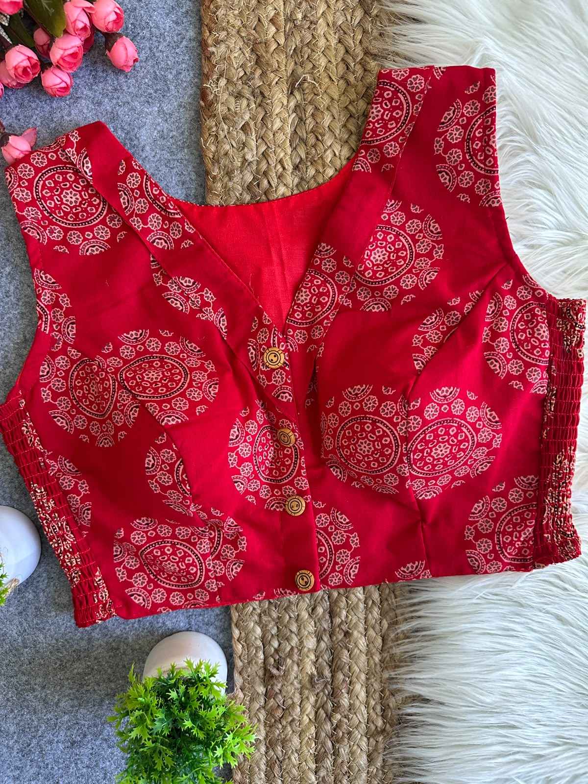 PURE AJRAKH COTTON FLEXIBLE BLOUSE