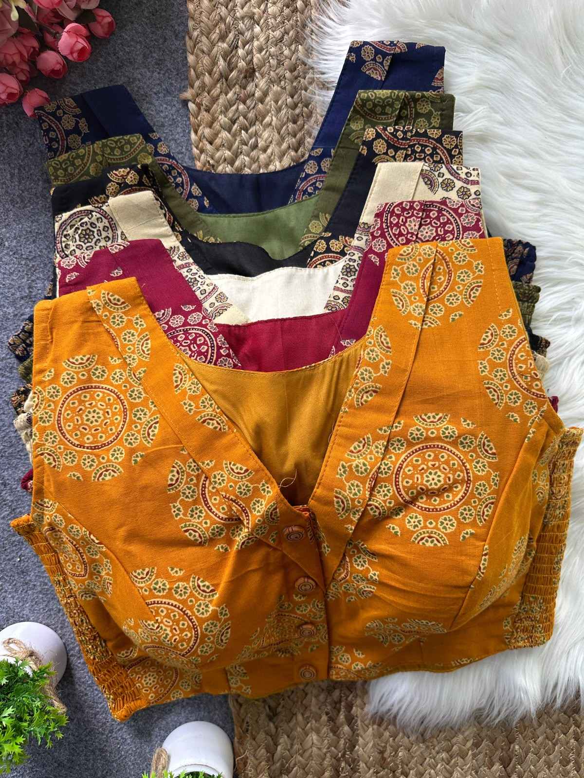 PURE AJRAKH COTTON FLEXIBLE BLOUSE
