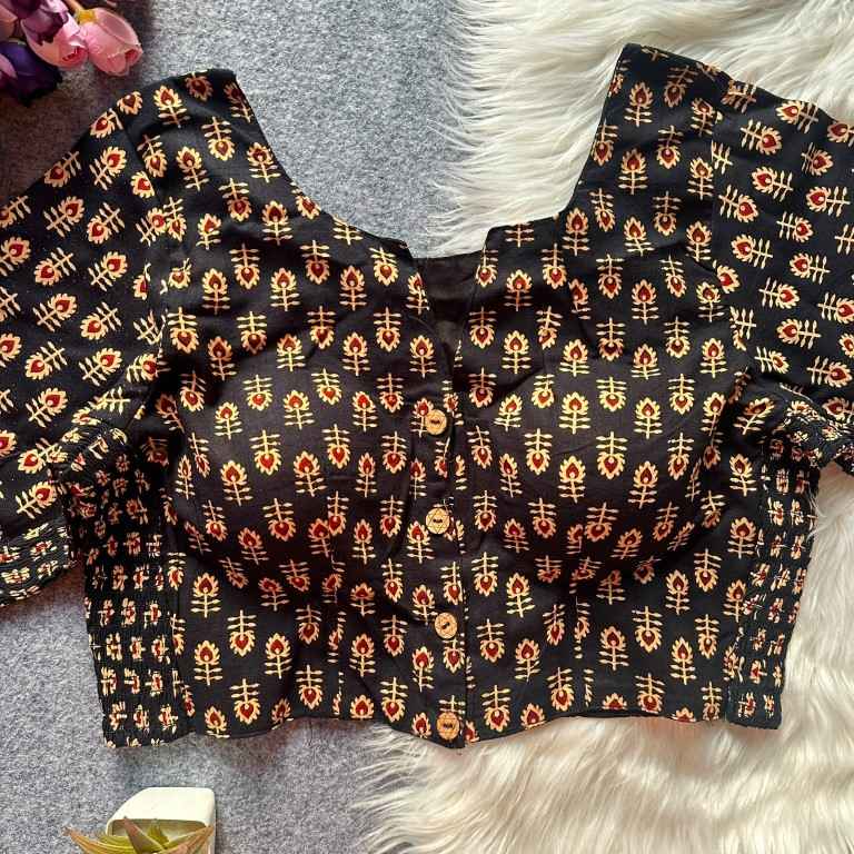 PURE AJRAKH COTTON HANDBLOCK PRINT BLOUSE 
