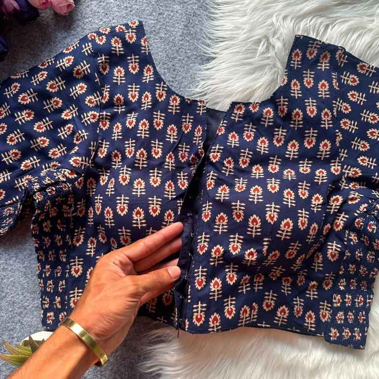 PURE AJRAKH COTTON HANDBLOCK PRINT BLOUSE 