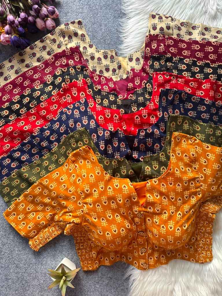 PURE AJRAKH COTTON HANDBLOCK PRINT BLOUSE 