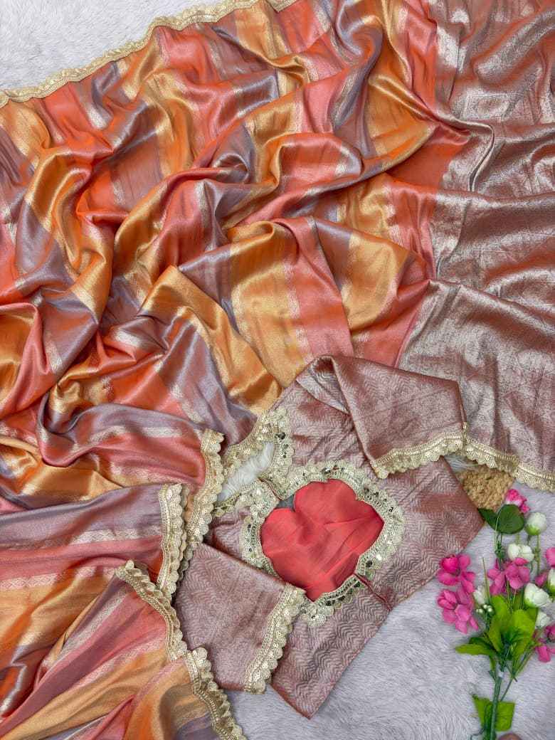PURE BANARASI MULTI TISSUE SILK ZARI WEAVING SAREE
