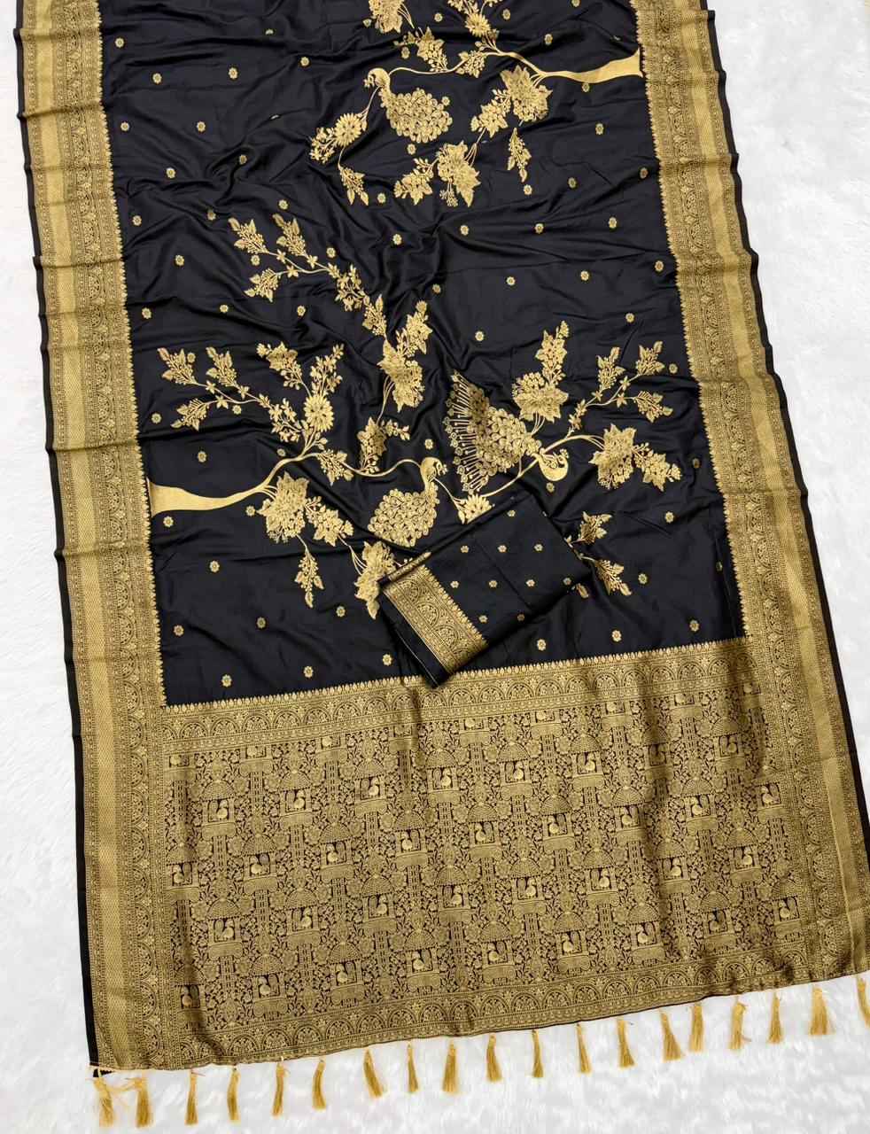 PURE BANARASI KHADI SILK GOLD ZARI WEAVING SAREE 1