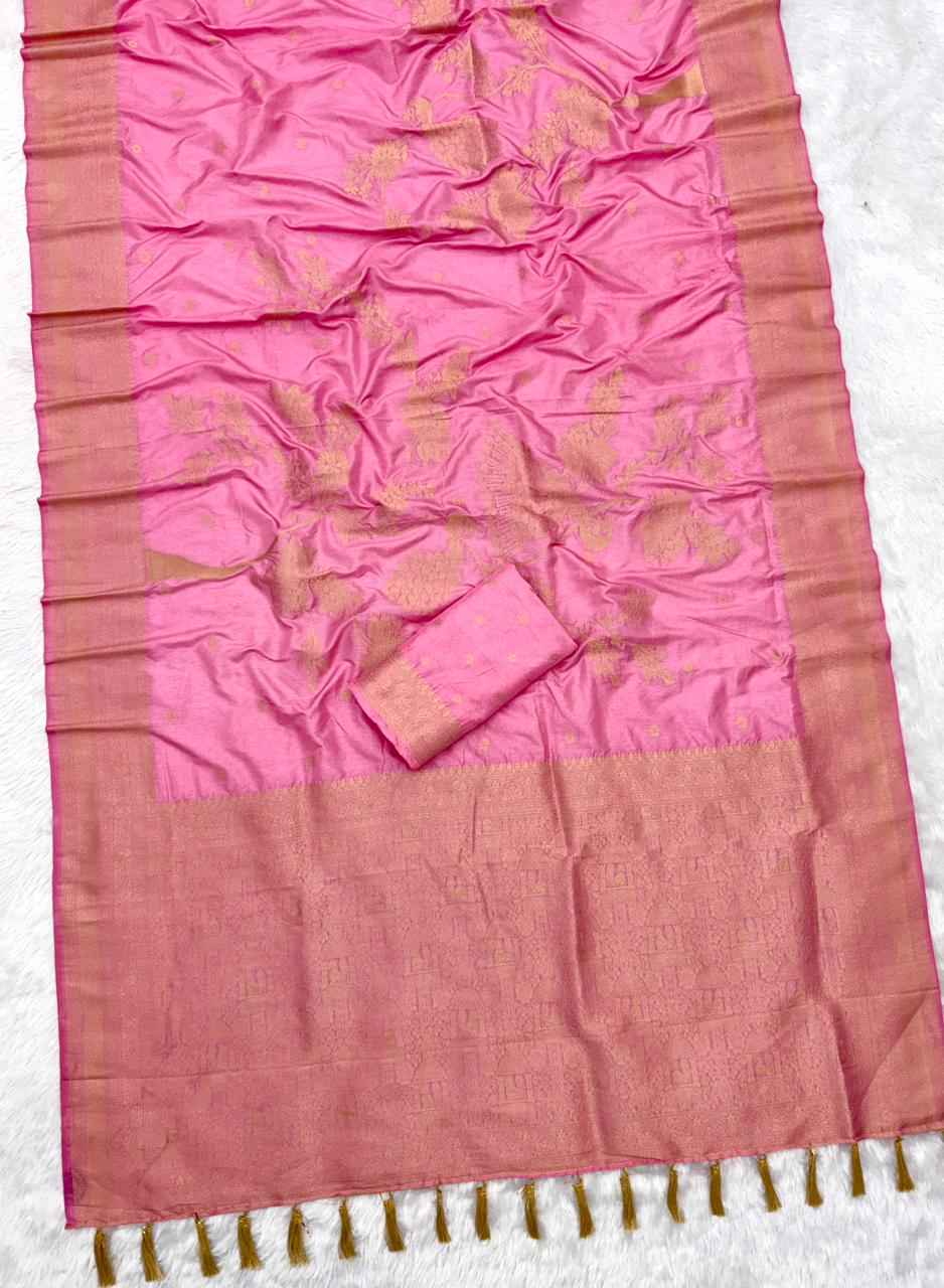 PURE BANARASI KHADI SILK GOLD ZARI WEAVING SAREE 1