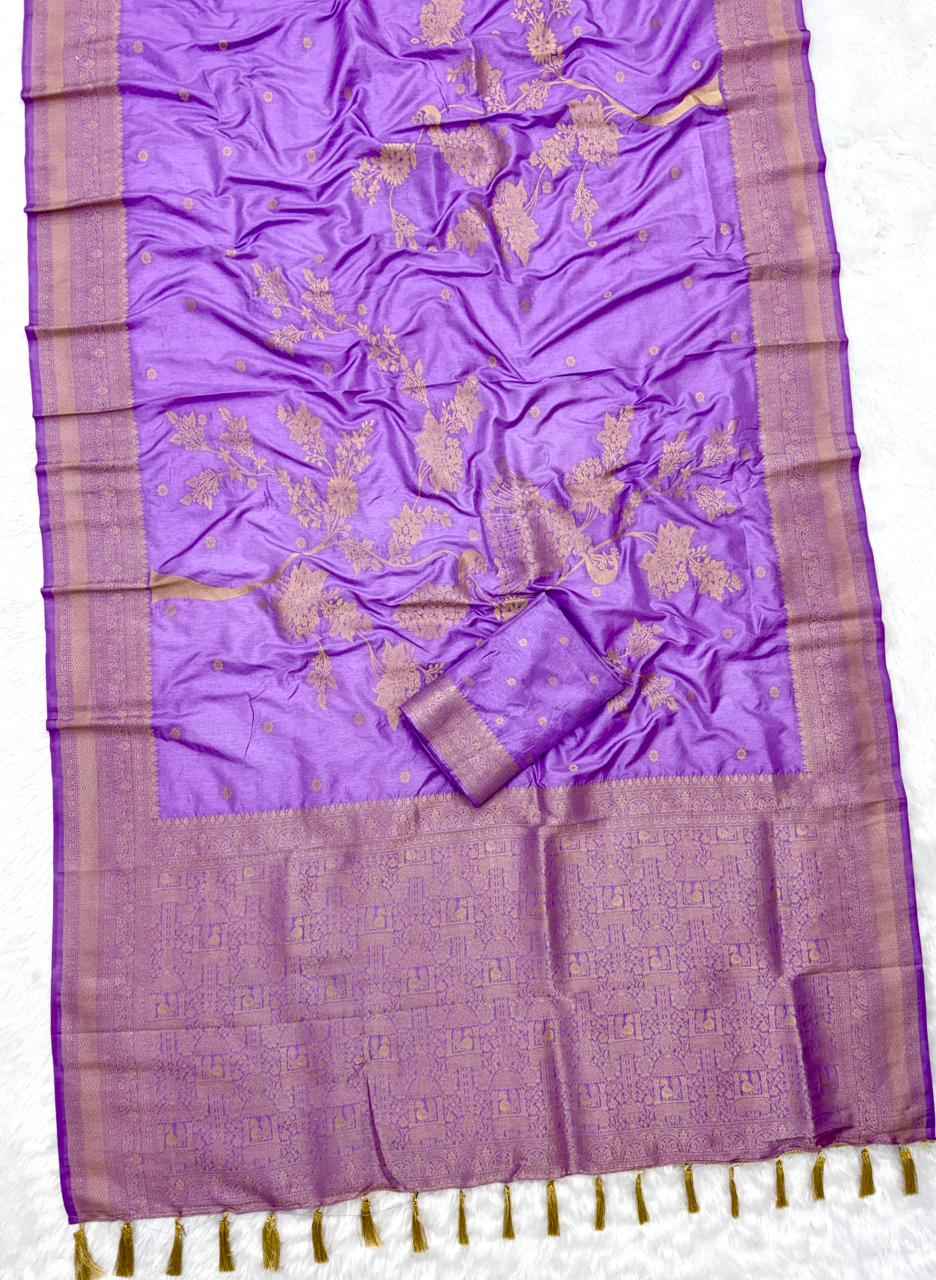 PURE BANARASI KHADI SILK GOLD ZARI WEAVING SAREE 1