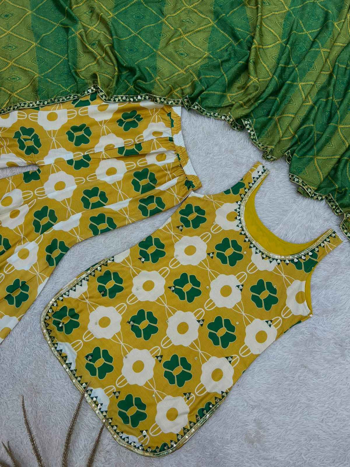 PURE CHINON SILK EMBROIDERY SEQUENCE WORK READYMADE SUIT 1