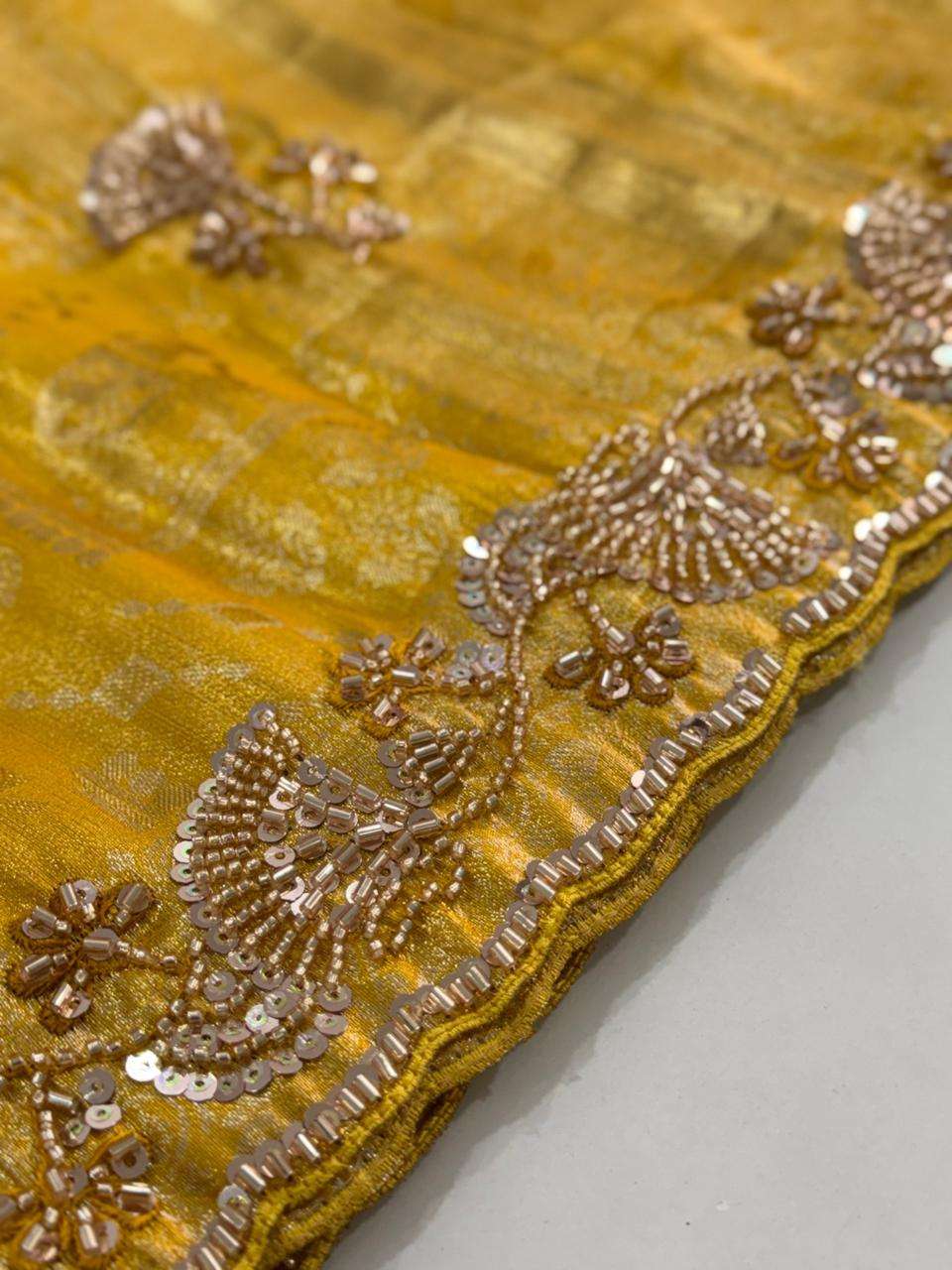 PURE KANJIVARM SILK BEADS & SEQUANCE WORK SAREE
