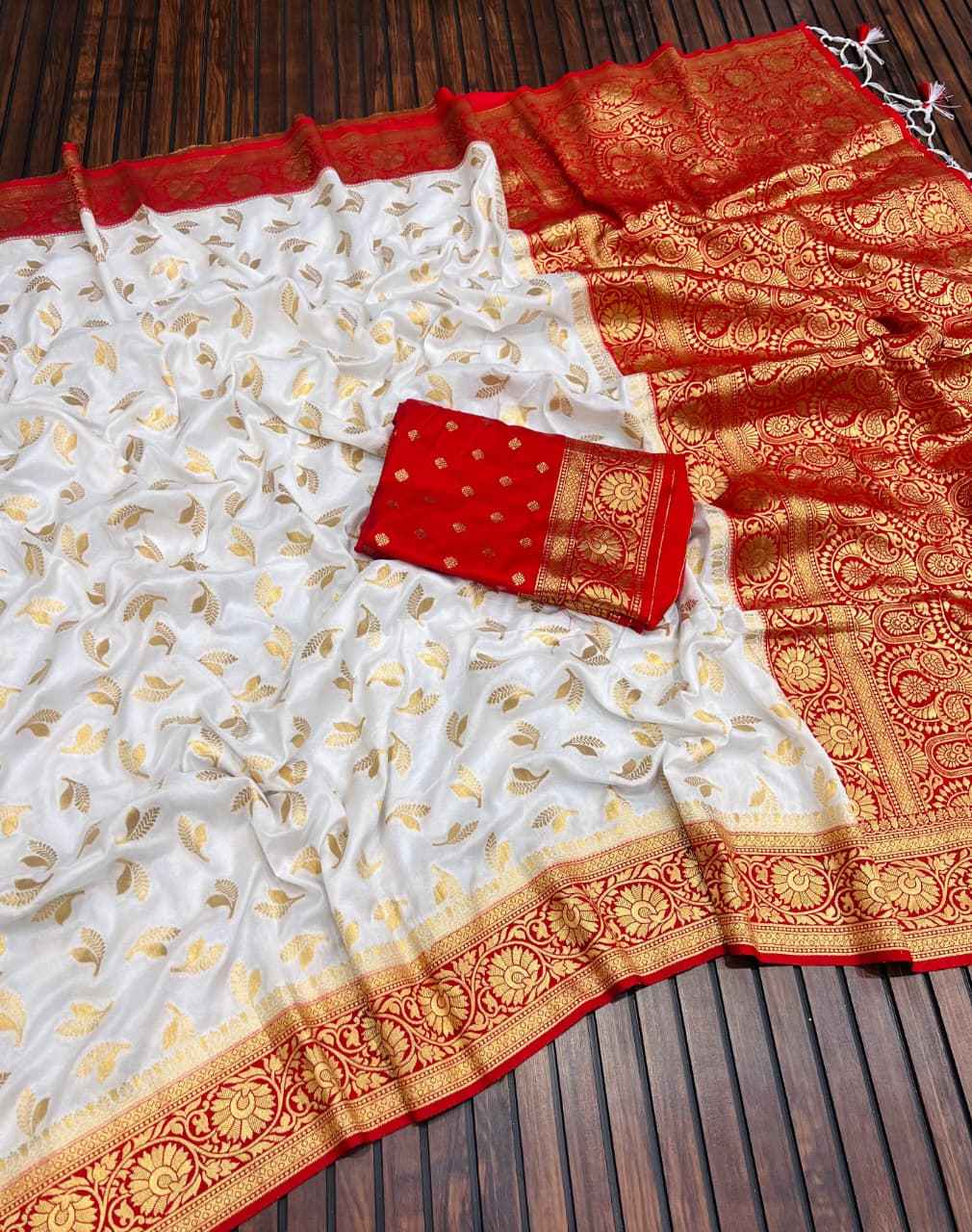 PURE KHADDI CREPE GEORGETTE ZARI WEAVING SAREE