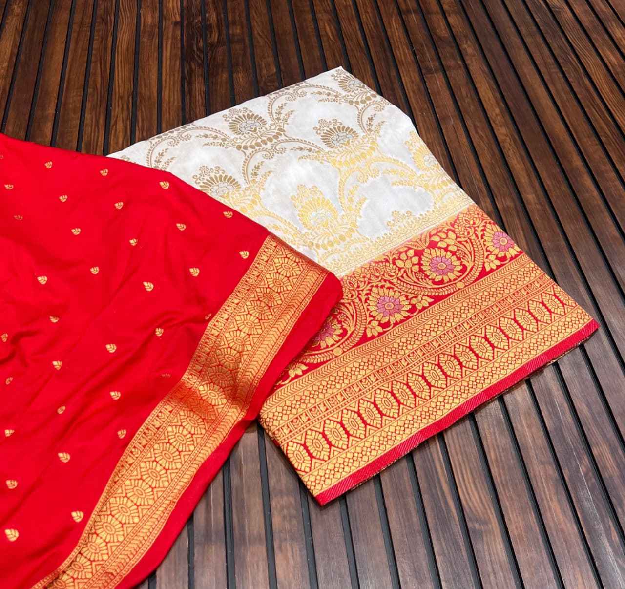 PURE KHADDI CREPE GEORGETTE ZARI WEAVING SAREE