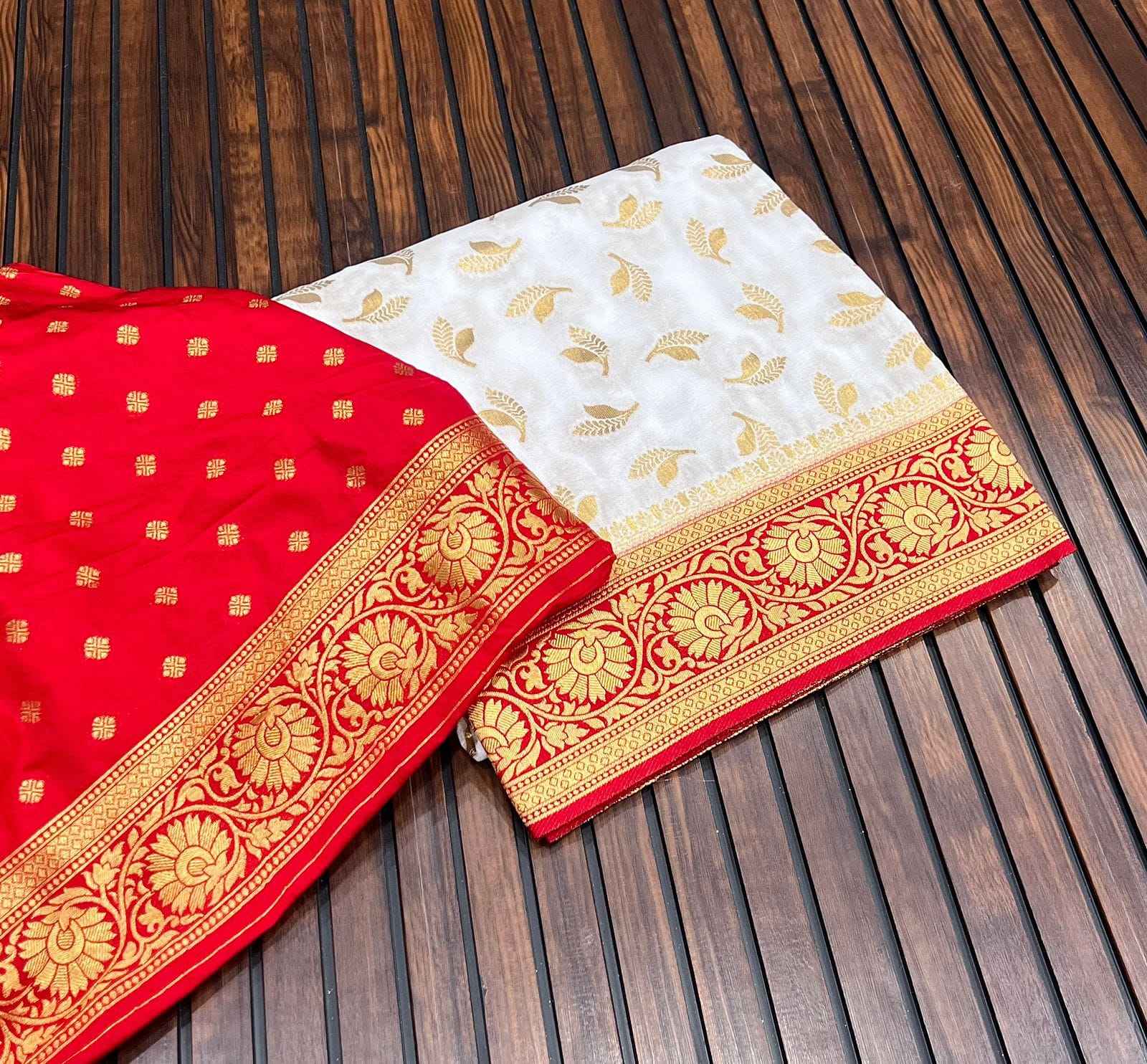 PURE KHADDI CREPE GEORGETTE ZARI WEAVING SAREE
