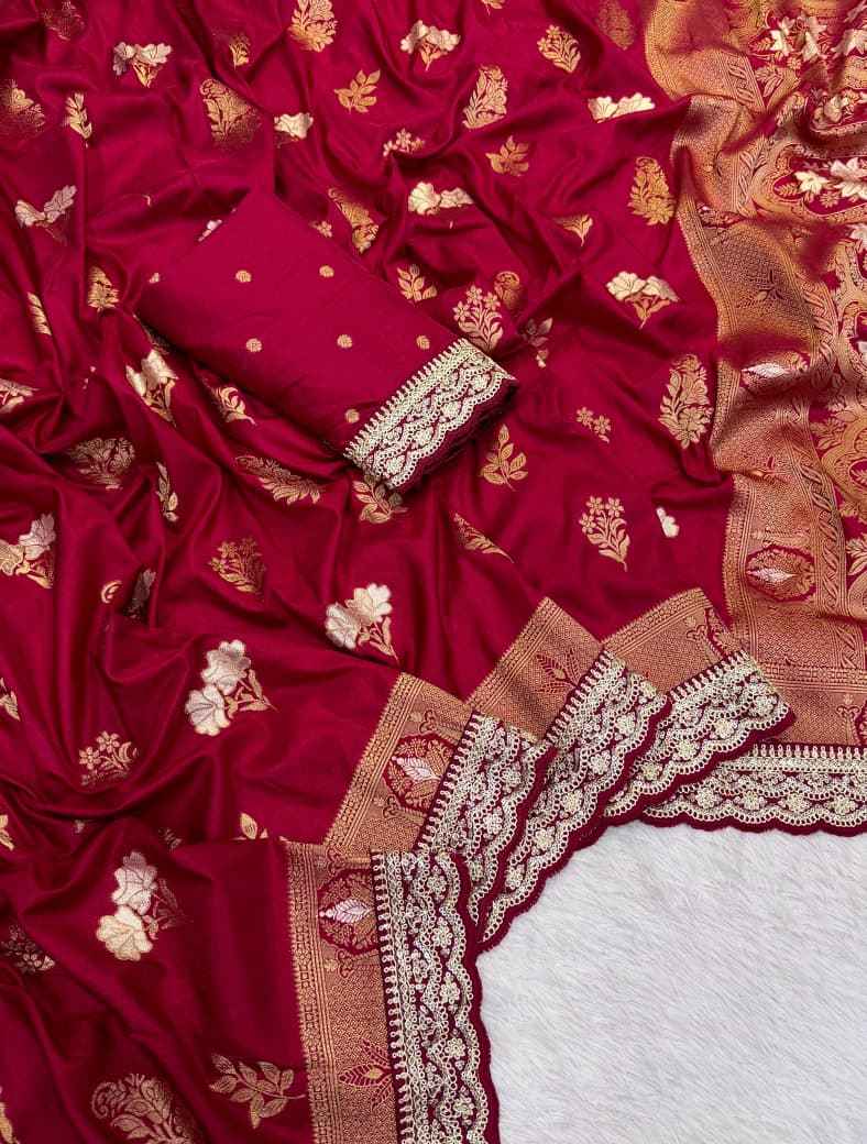 PURE KHADI DOLLA COTTAN MINAKARI ZARI WEAVING DESIGNER SAREE