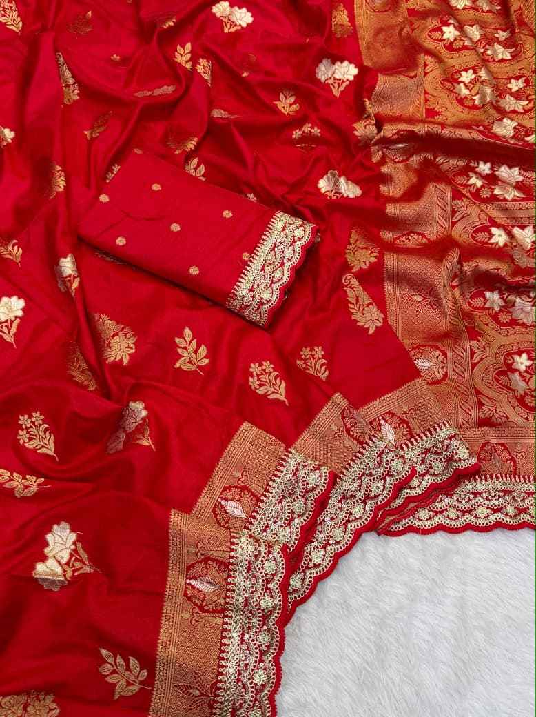 PURE KHADI DOLLA COTTAN MINAKARI ZARI WEAVING DESIGNER SAREE