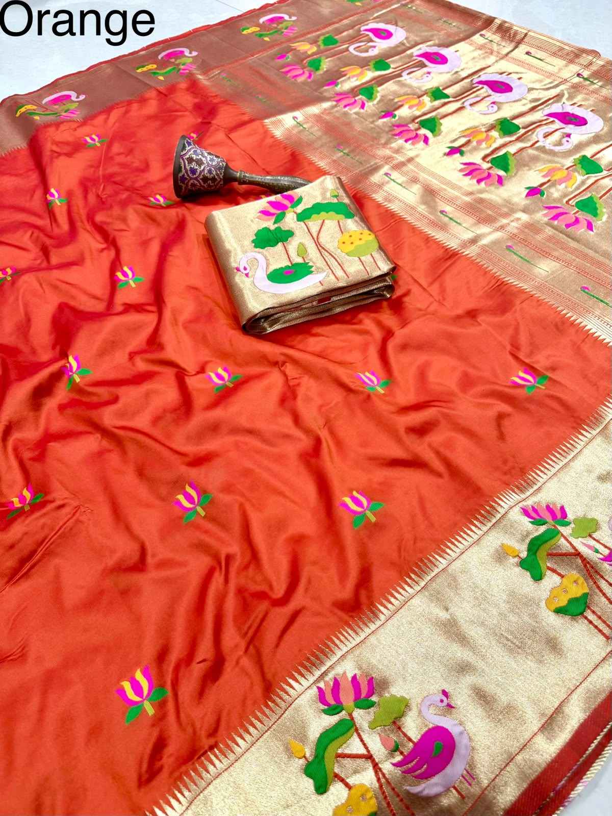 PURE SOFT KANCHIVRAM PAITHANI SILK ZARI WEAVING SAREE 1
