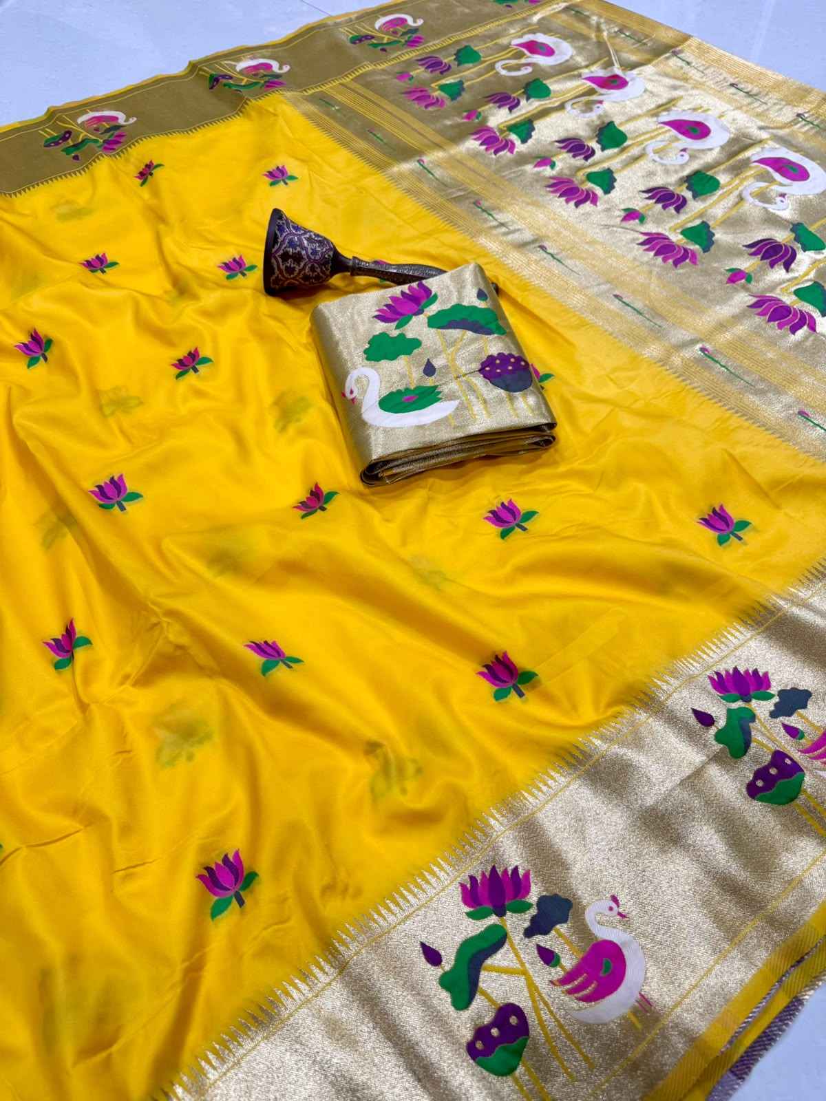 PURE SOFT KANCHIVRAM PAITHANI SILK ZARI WEAVING SAREE 1