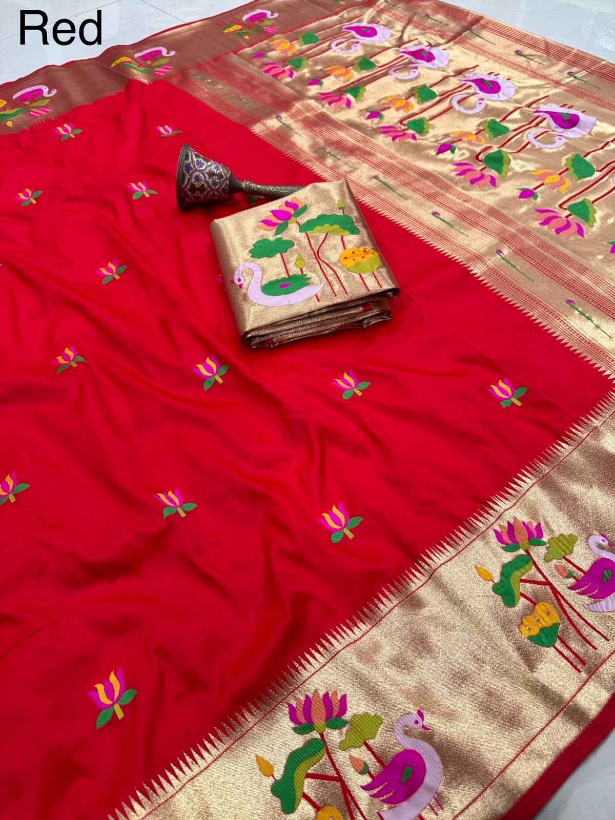 PURE SOFT KANCHIVRAM PAITHANI SILK ZARI WEAVING SAREE 1