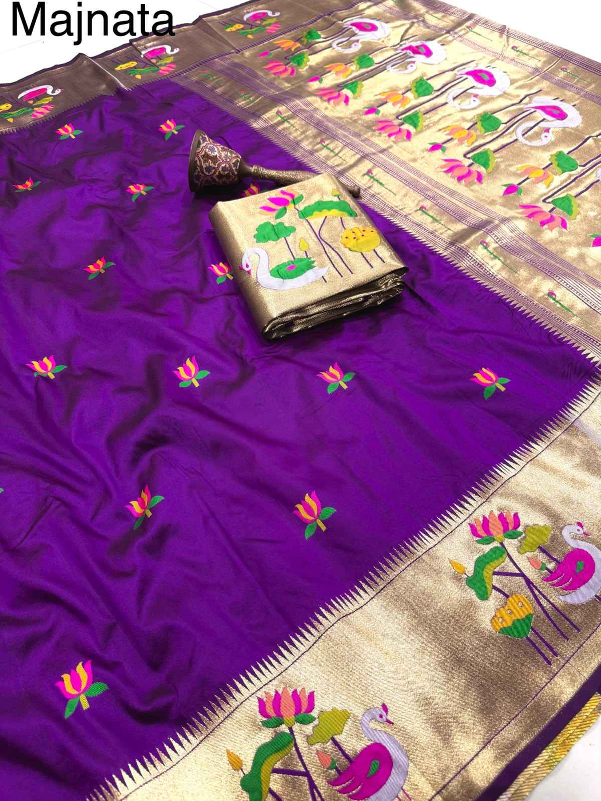 PURE SOFT KANCHIVRAM PAITHANI SILK ZARI WEAVING SAREE 1