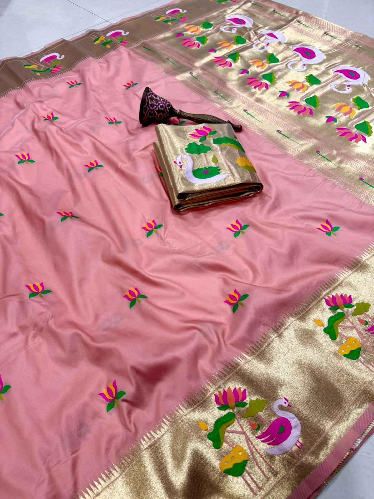 PURE SOFT KANCHIVRAM PAITHANI SILK ZARI WEAVING SAREE 1
