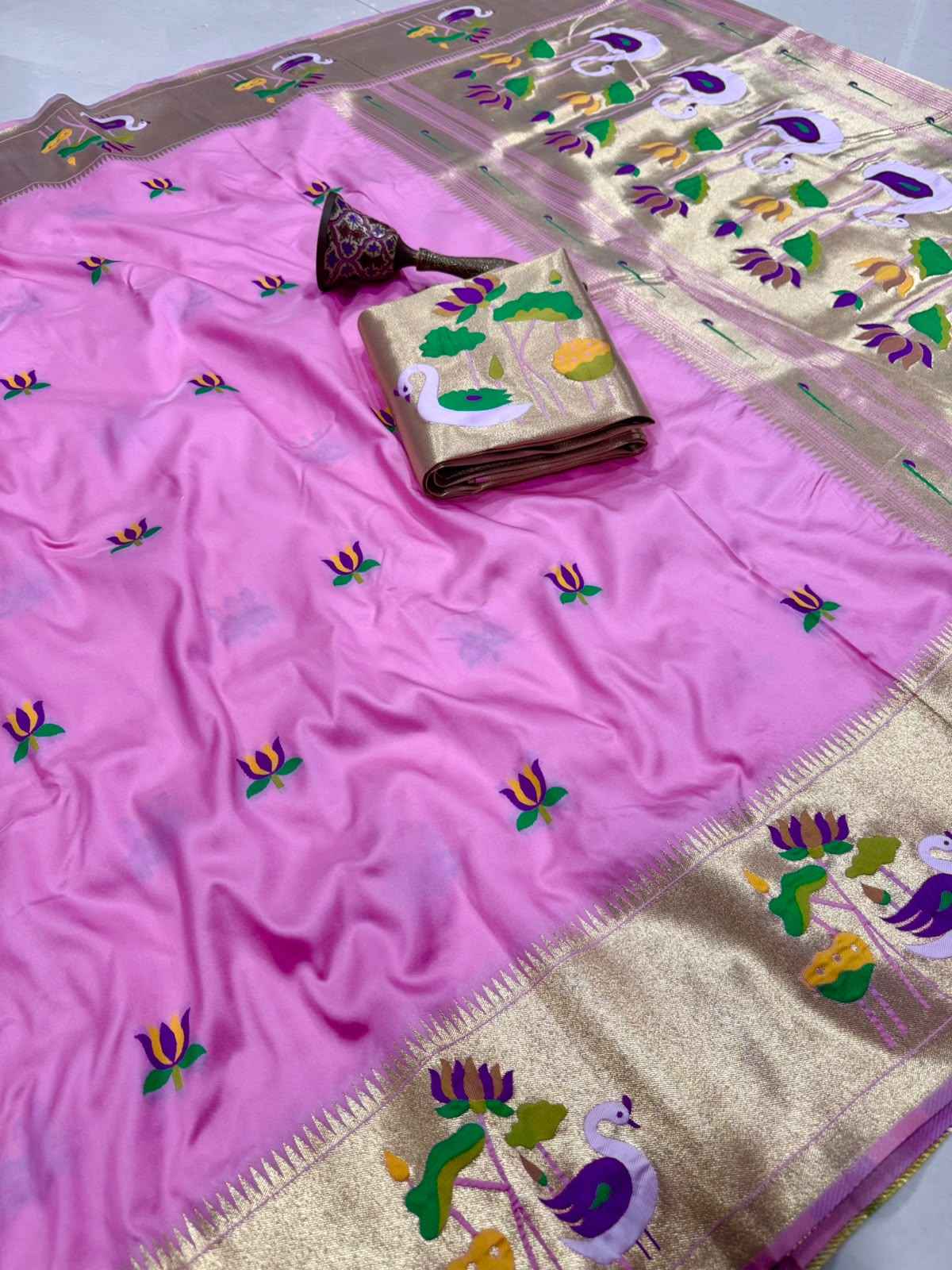 PURE SOFT KANCHIVRAM PAITHANI SILK ZARI WEAVING SAREE 1