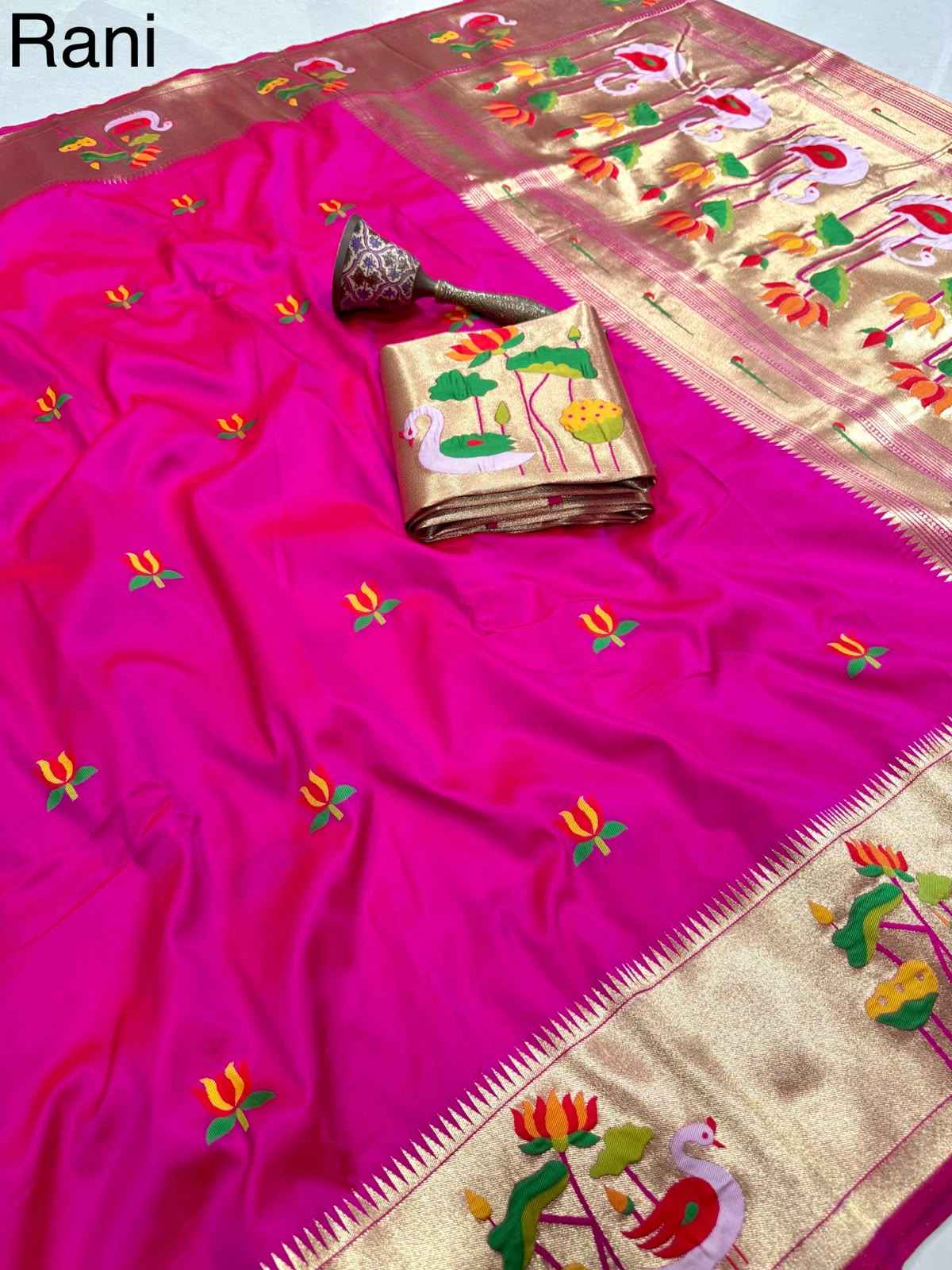 PURE SOFT KANCHIVRAM PAITHANI SILK ZARI WEAVING SAREE 1
