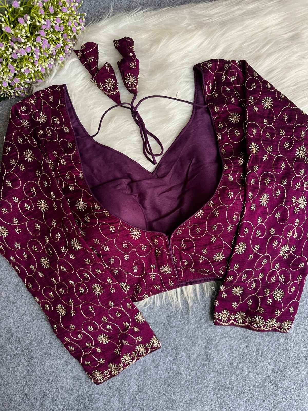 PURE SOFT VICHITRA SILK PRINCESS CUT BLOUSE