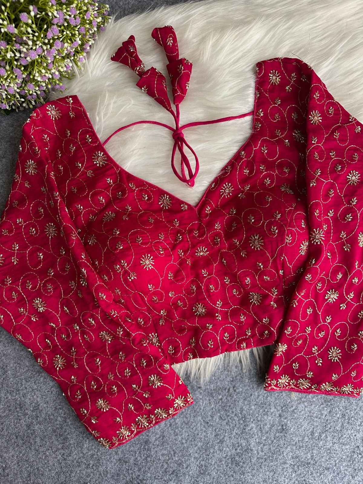 PURE SOFT VICHITRA SILK PRINCESS CUT BLOUSE