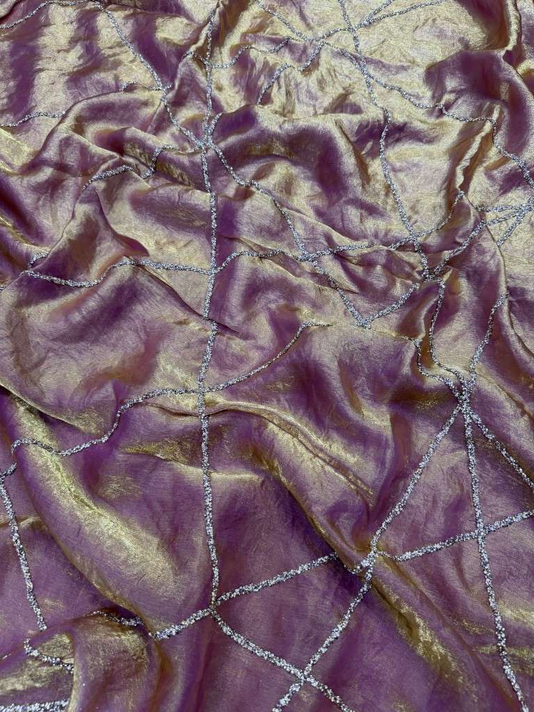 PURE SPACE SILK JARKHAN DIAMOND WORK SAREE