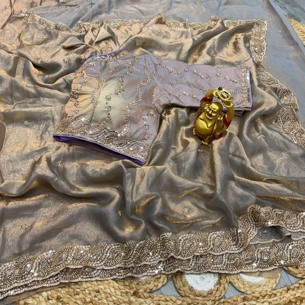 PURE SPACE SILK SEQUENCE AND CUTDANA HANDWORK SAREE 1