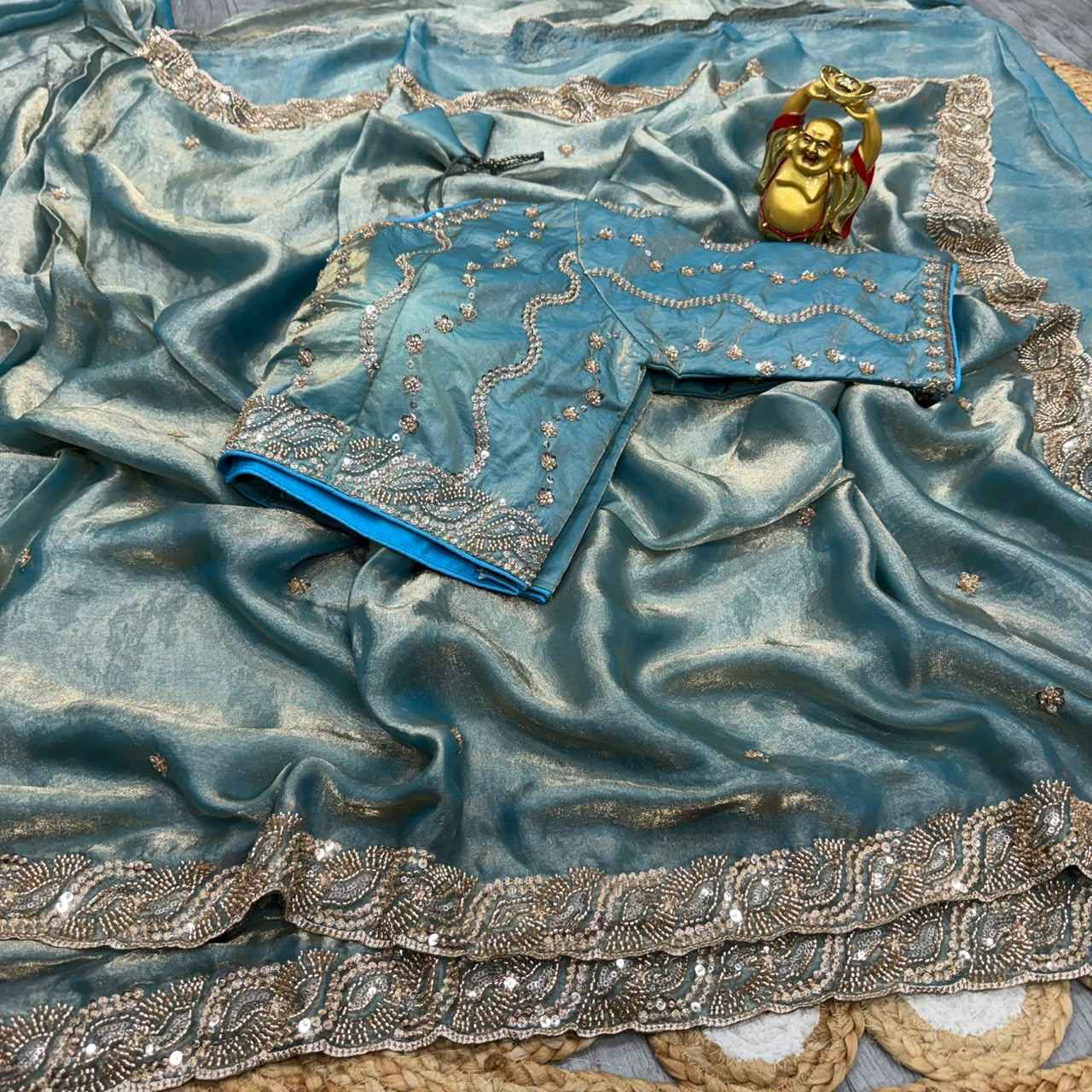 PURE SPACE SILK SEQUENCE AND CUTDANA HANDWORK SAREE 1
