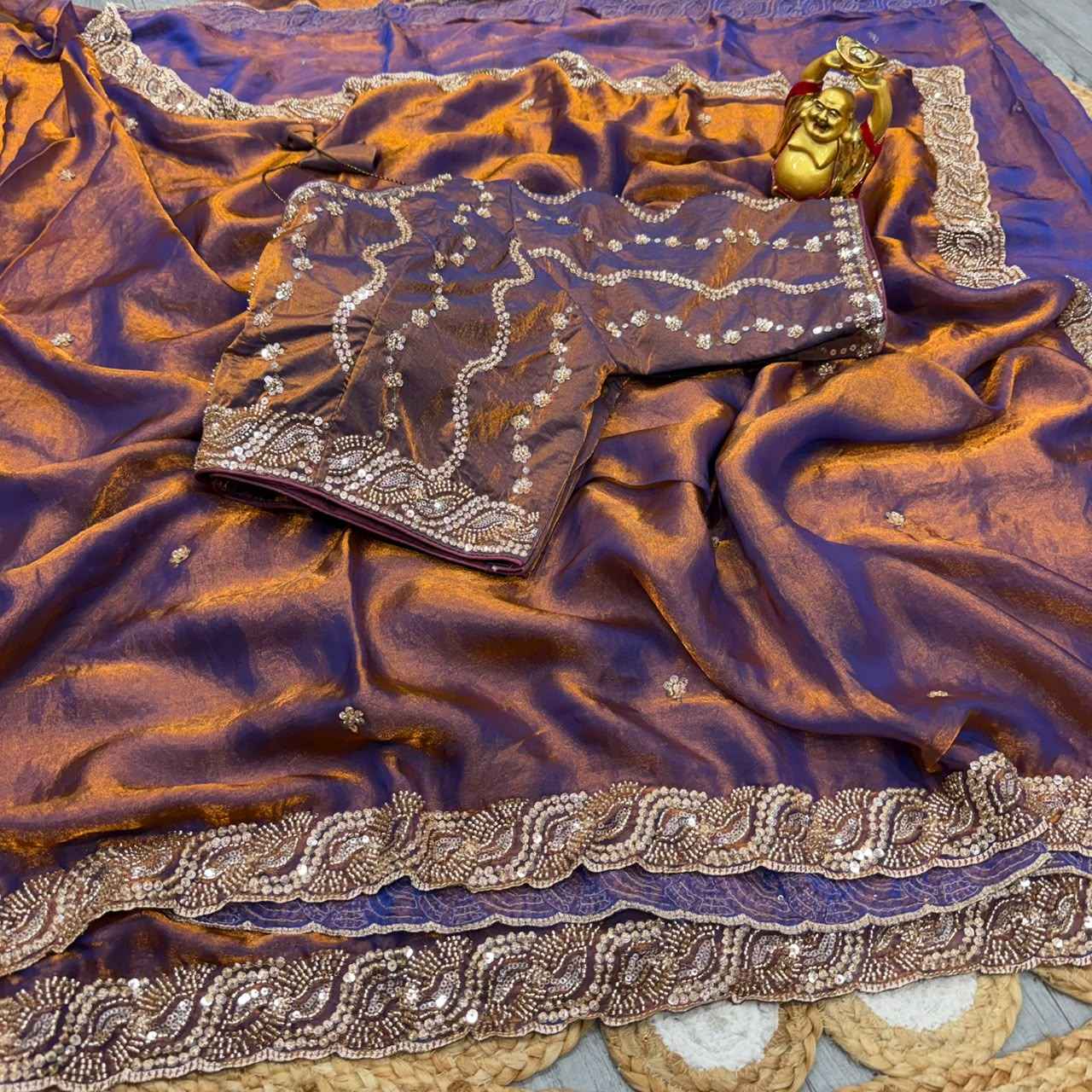 PURE SPACE SILK SEQUENCE AND CUTDANA HANDWORK SAREE 1