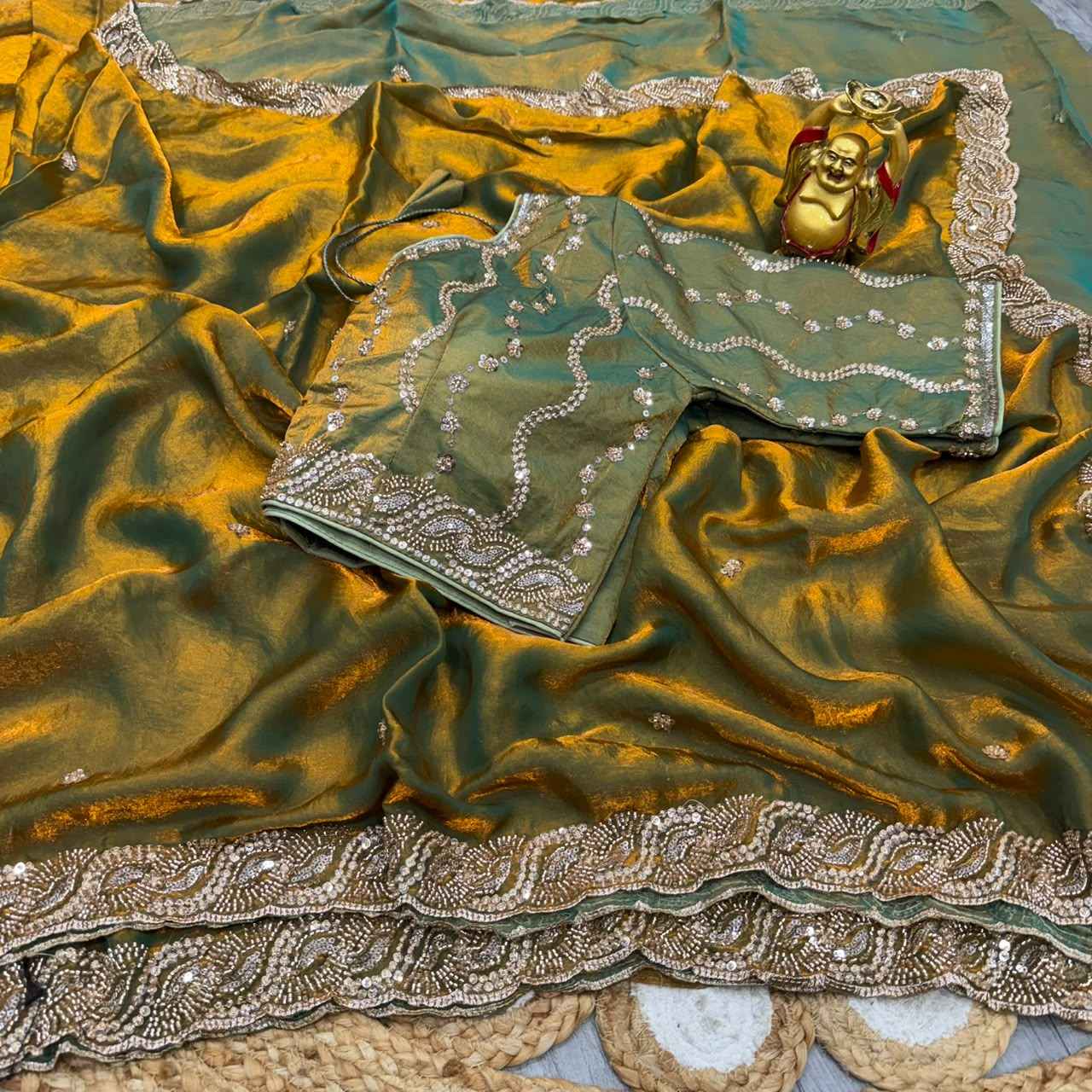 PURE SPACE SILK SEQUENCE AND CUTDANA HANDWORK SAREE 1