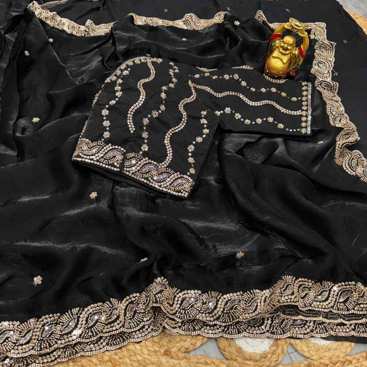 PURE SPACE SILK SEQUENCE AND CUTDANA HANDWORK SAREE 1